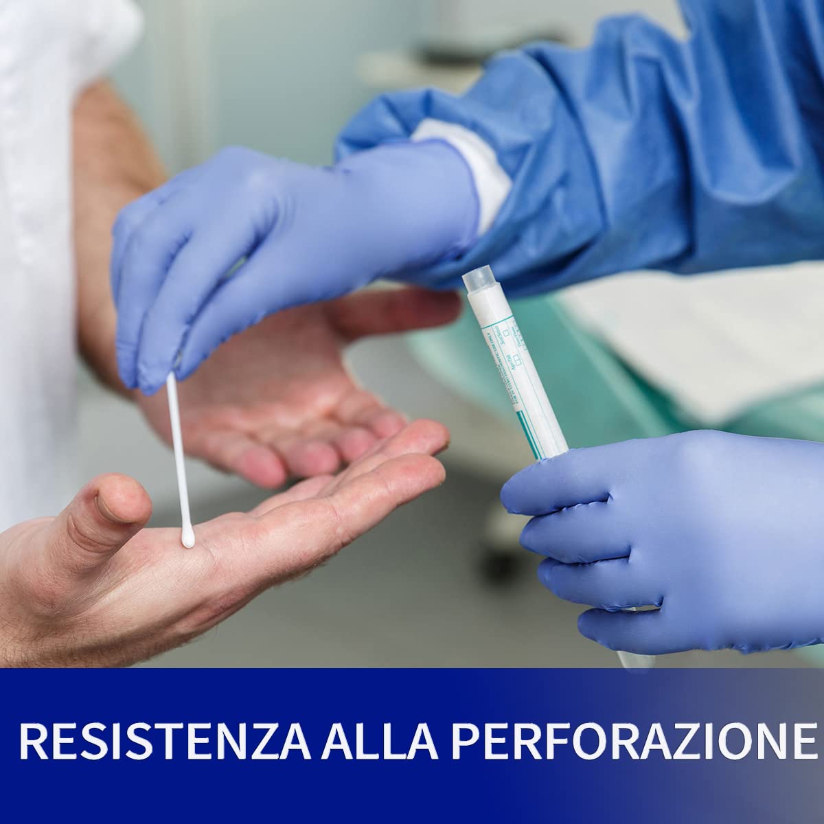 Safe Health Guanti Monouso da esame in Nitrile Azzurro Taglia L | 100 pezzi | Senza polvere Senza lattice | Ipoallergenici Per alimenti Usa e getta Medico CE EN374 EN455 | 3,5 Mil