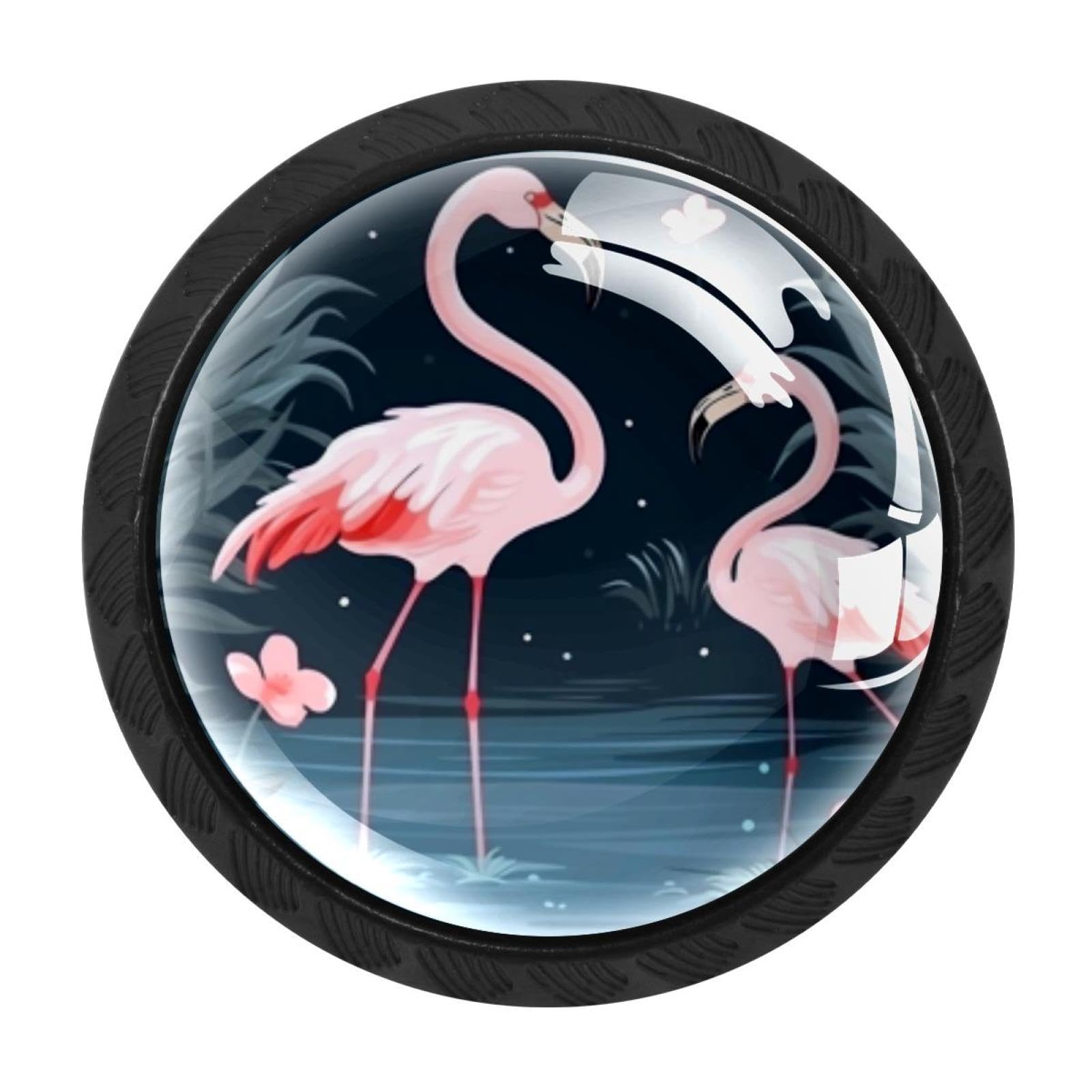 Chenzzzz Multicolored 02 4 Pack Flamingo Rainforest Kitchen Cabinet Knobs Drawer Knobs Door Dresser Handles For Personalized Gifts Great For Any Occasion
