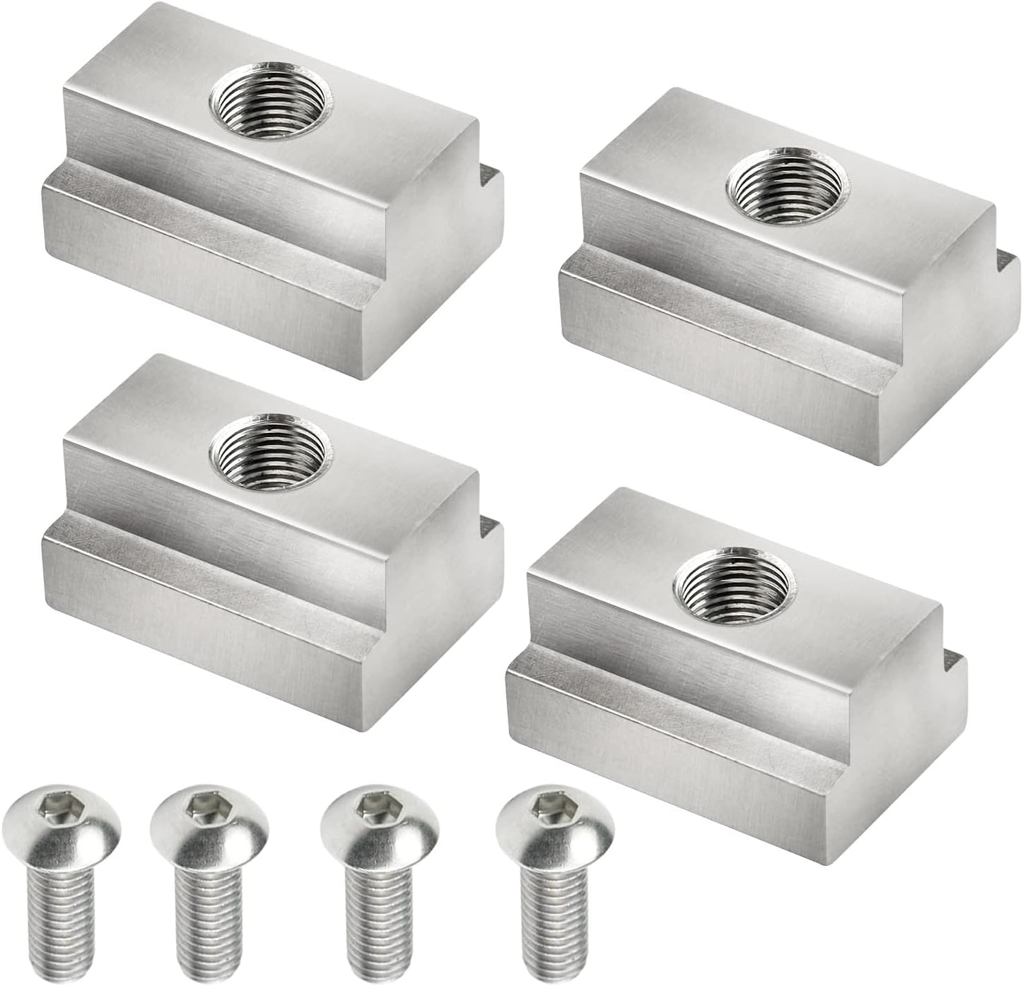 Unifizz 8Pcs T Slot Nuts Compatible with Toyota Tunda Tacoma Pickup Truck Bed Deck Rails Cleats Rack Rail Silver