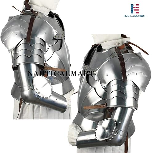 Miniatura 2 de Conjunto completo de placa de pecho de armadura corporal de caballero medieval con brazos completos