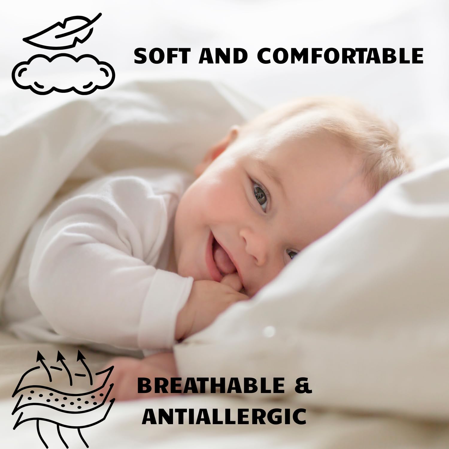 Reversible 2pcs Baby Bedding Set Duvet Cover + Pillowcase 120x90cm for COT (1) - Image 2