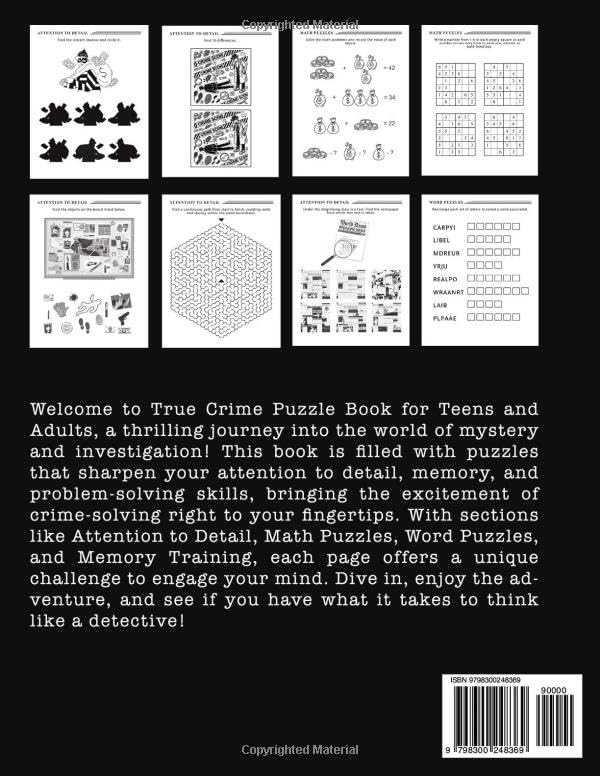 Thrilling True Crime Puzzle Book for Teens and Adults - Image 2