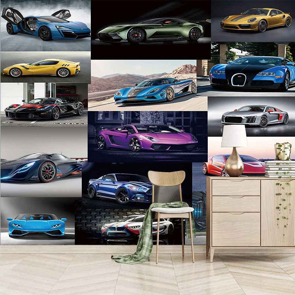 Papier Peint 3D Personnalisé Toile Auto-adhésive Supercar 300x210 cm