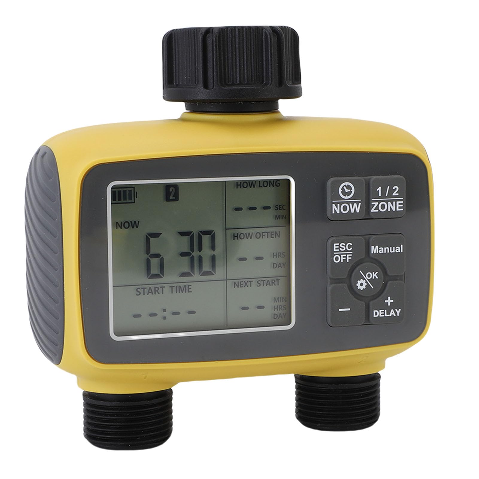Jeffergarden Temporizzatore per Irrigazione, Timer per Irrigazione a Doppia Uscita con Ritardo Pioggia Programmabile per da Giardino, di del Prato Automatico per