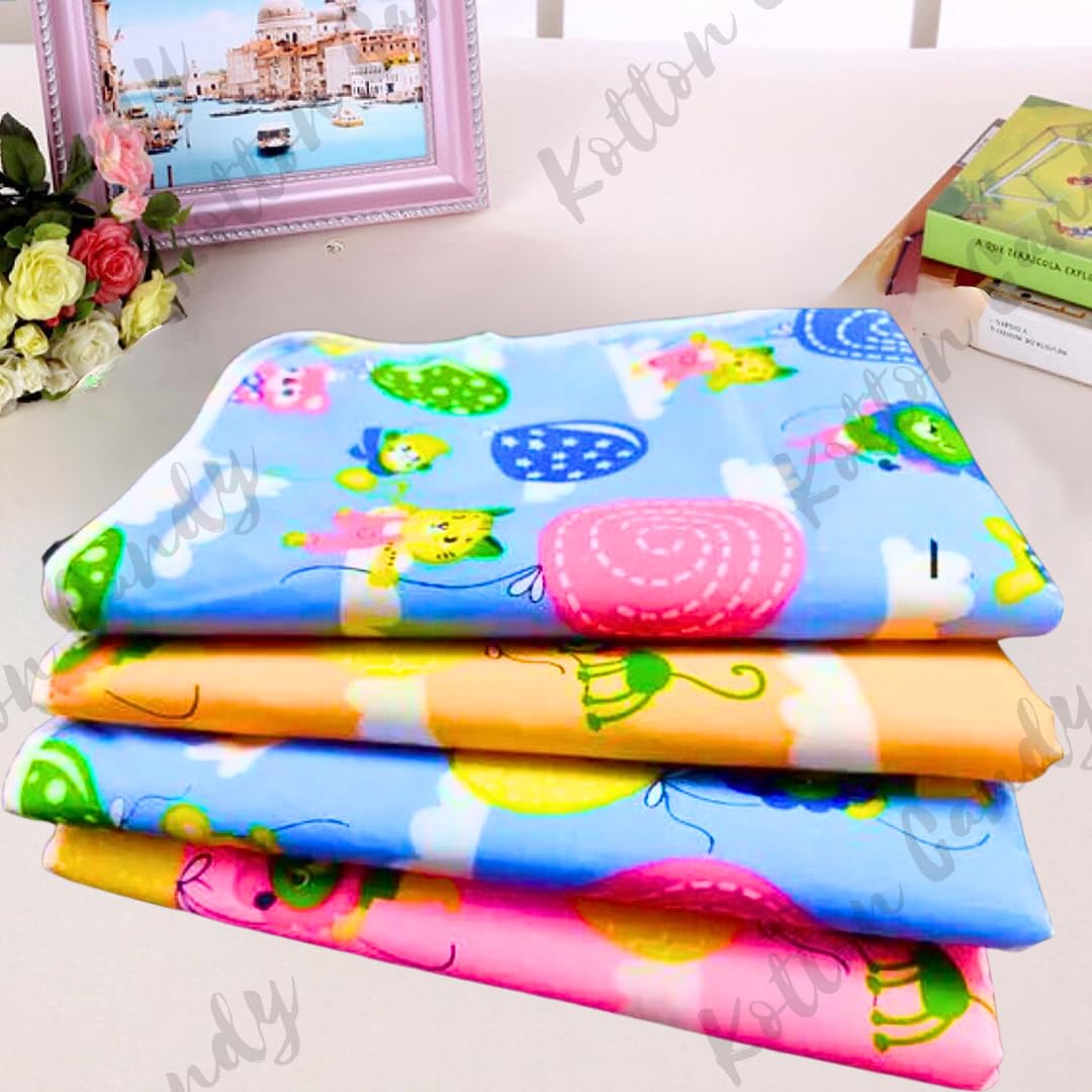 Kotton Candy Baby Bed Protector Waterproof Plastic Sheets, Urine Matress Protector Sheets, Baby Diaper Changing Sheet(0-6 Months)/ Pack of 3 Piece/(L-60 cm - W-45 CM)-Multicolor.-image-39