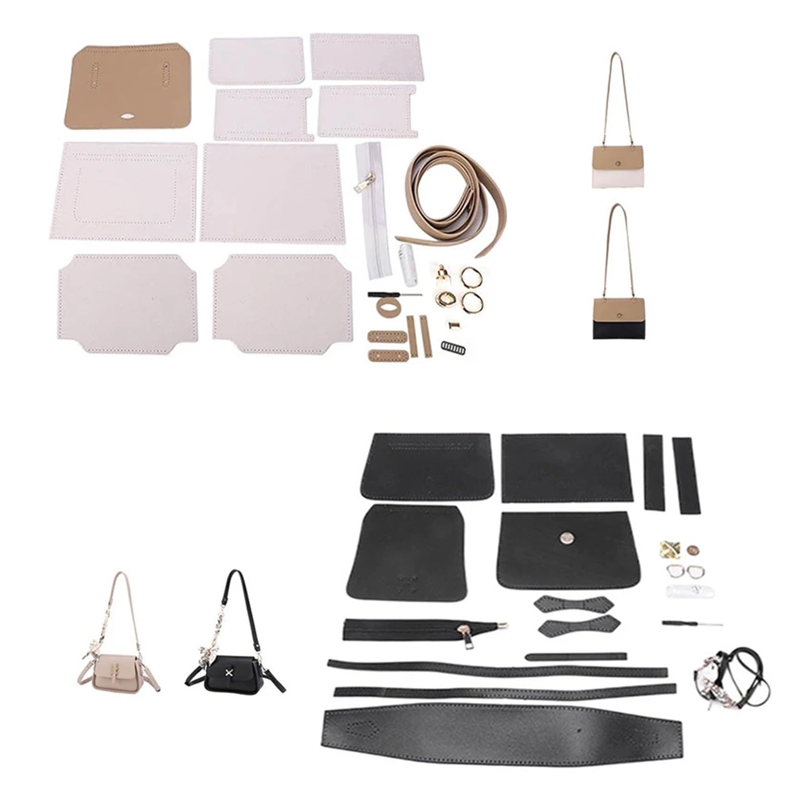 Kit para hacer bolsos de bricolaje Conjunto de bolsos hechos a mano, costura a mano, artesanía de cuero, Kit de bolsos DIY, fabricación de cajas cuadradas, Material de costura for bolsos, accesorios(N
