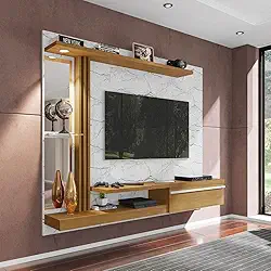 Painel para Tvs 55 Polegadas Led Prateleira de Vidro Denver Bechara