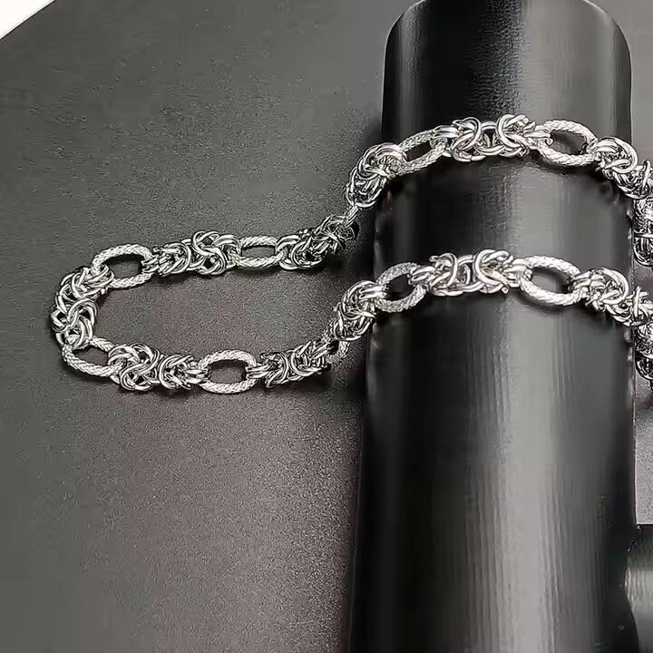 Image of THE MEN THING Chain for Men, Luxury Pure Titanium Steel Chain | Silver Stainless Steel Chain | Necklace Jewellery for Men & Boys