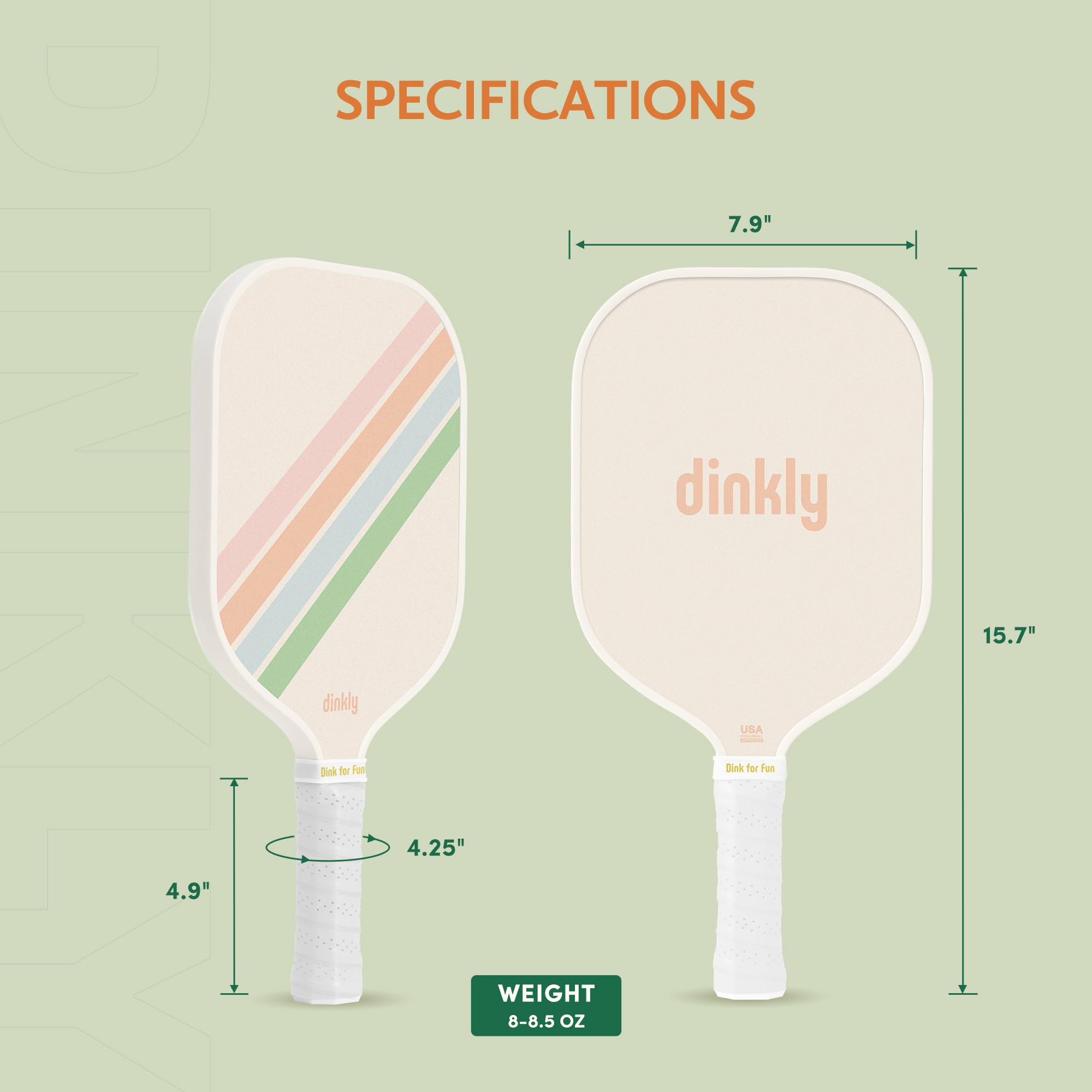 Set di 2 racchette da pickleball in grafite, approvate USAPA, 2 racchette da pickleball, 4 palline e 1 borsa per il trasporto, set di palline rosa per sottaceti per uomini, donne principianti, in