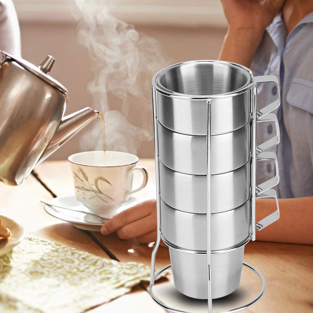 Tasse à café pour la maison et le café, service à thé en inox avec poignée pratique