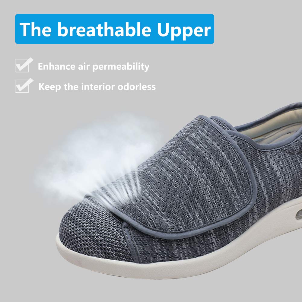 Womens Proven Foot Pain Relief Diabetic Shoes with Arch Support,Memory Foam Insole Wide Width Walking Orthopedic Edema Swollen Feet Arthritis Indoor/Outdoor Dark Gray