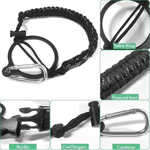 Miniatura 5 de Correa de hombro con mango de paracaídas, se adapta a botellas de boca ancha de 12 a 64 onzas (no para el nuevo Hydro Flask 2.0), botella de agua