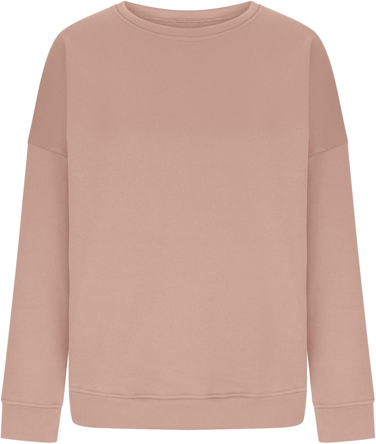 Miniatura 4 de Jielayou Sudaderas de cuello redondo para mujer, con hombros caídos, forro polar, de gran tamaño, manga larga, casual, suelto, suéter de otoño