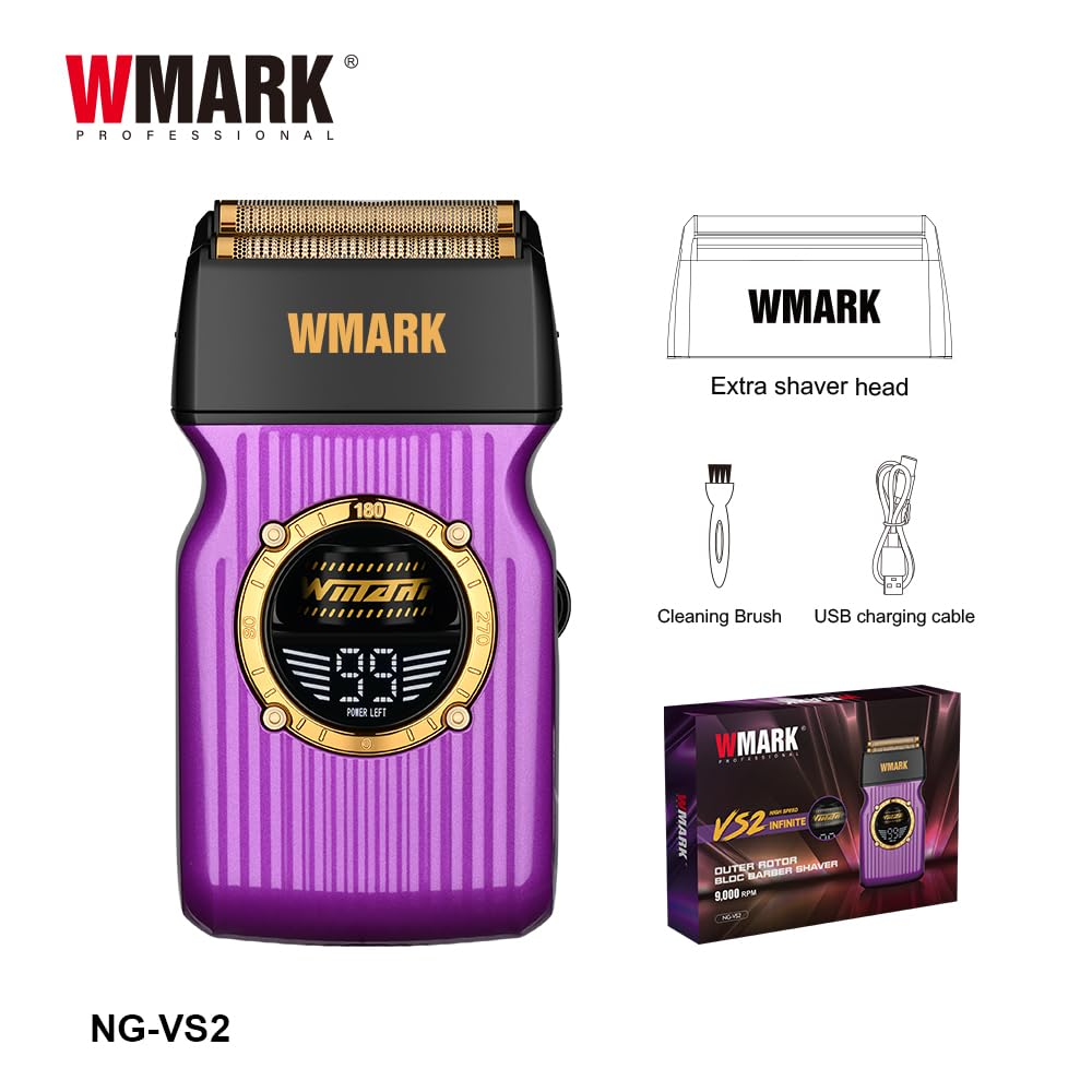 WMARK VS2 電動シェーバー 9000RPM WMARK NG-VS2 Professional Foil Shaver, 7000–9000 RPM Outer Rotor