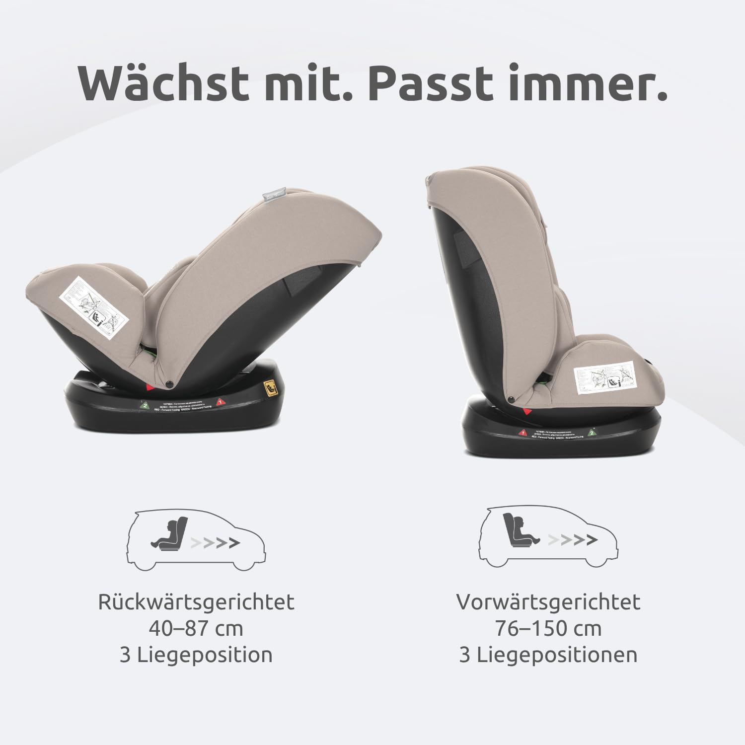 Lorelli Mitwachsender Kindersitz [Ohne Isofix] i-Size 40-150cm, Baby Autositz Voyager, Gruppe 0+/1/2/3, Autokindersitz ab Geburt bis 12 Jahre, 0-36 kg, Auto Babysitz ab Geburt, 5-Punkt-Gurt, Rosa