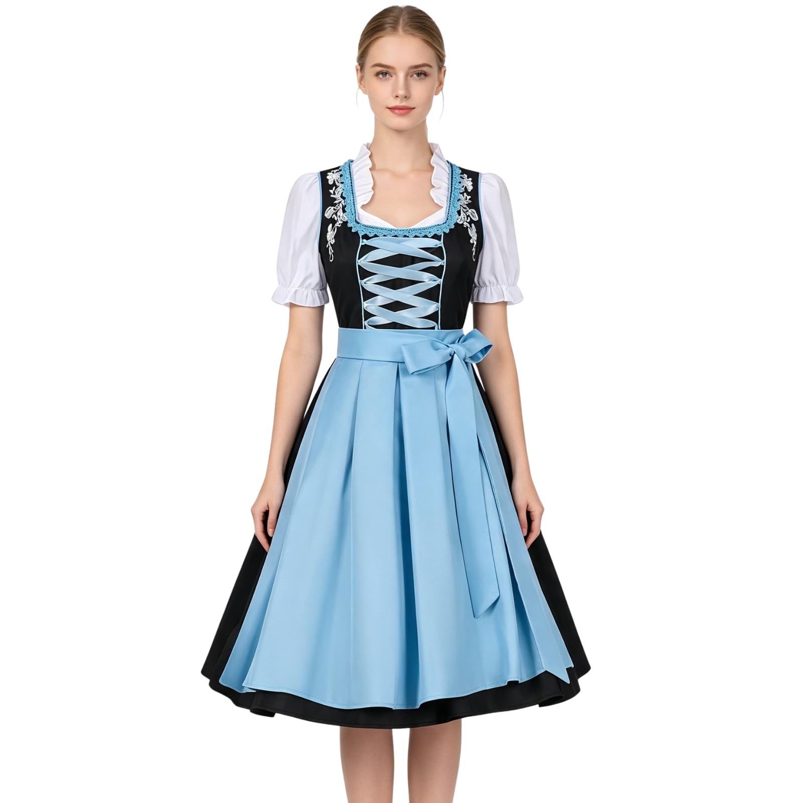 Dirndl Damen midi Trachtenkleid Damen Trachtenrock Trachtenmode Kleid Dirndlbluse für Oktoberfest