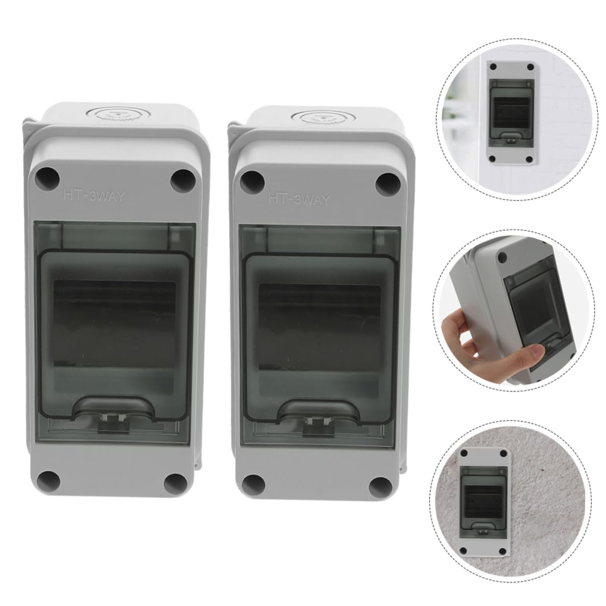 Gatuida 6pièces Boîte De Électrique Voies Avec Couvercle Transparent De Unités Pour Disjoncteurs Pour Utilisation Intérieure Et Extérieure