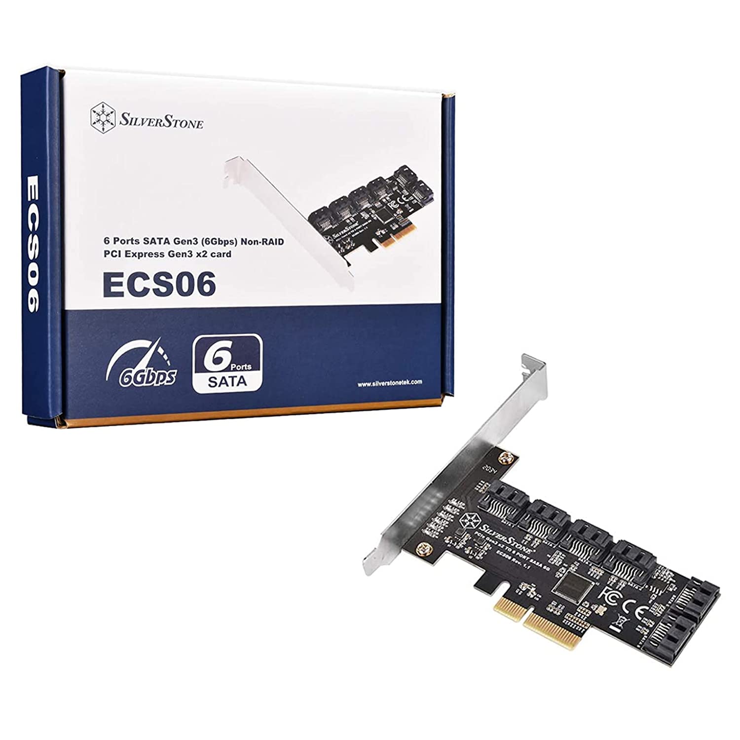 Amazon | Silver Stone ECS06 6ポートSATA Gen3 (6Gbps) 非RAID PCI