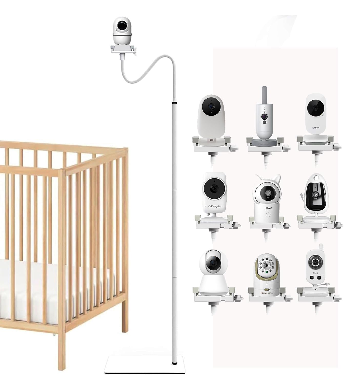 Supporto da Pavimento Universale per Baby Monitor Compatibile con Boifun/GHB/Philips Avent/Momcozy/Blemil/Jeeber/HelloBaby/ieGeek/Babystar/Dr.Care/VTech, Altezza Regolabile da 90 a 170 cm