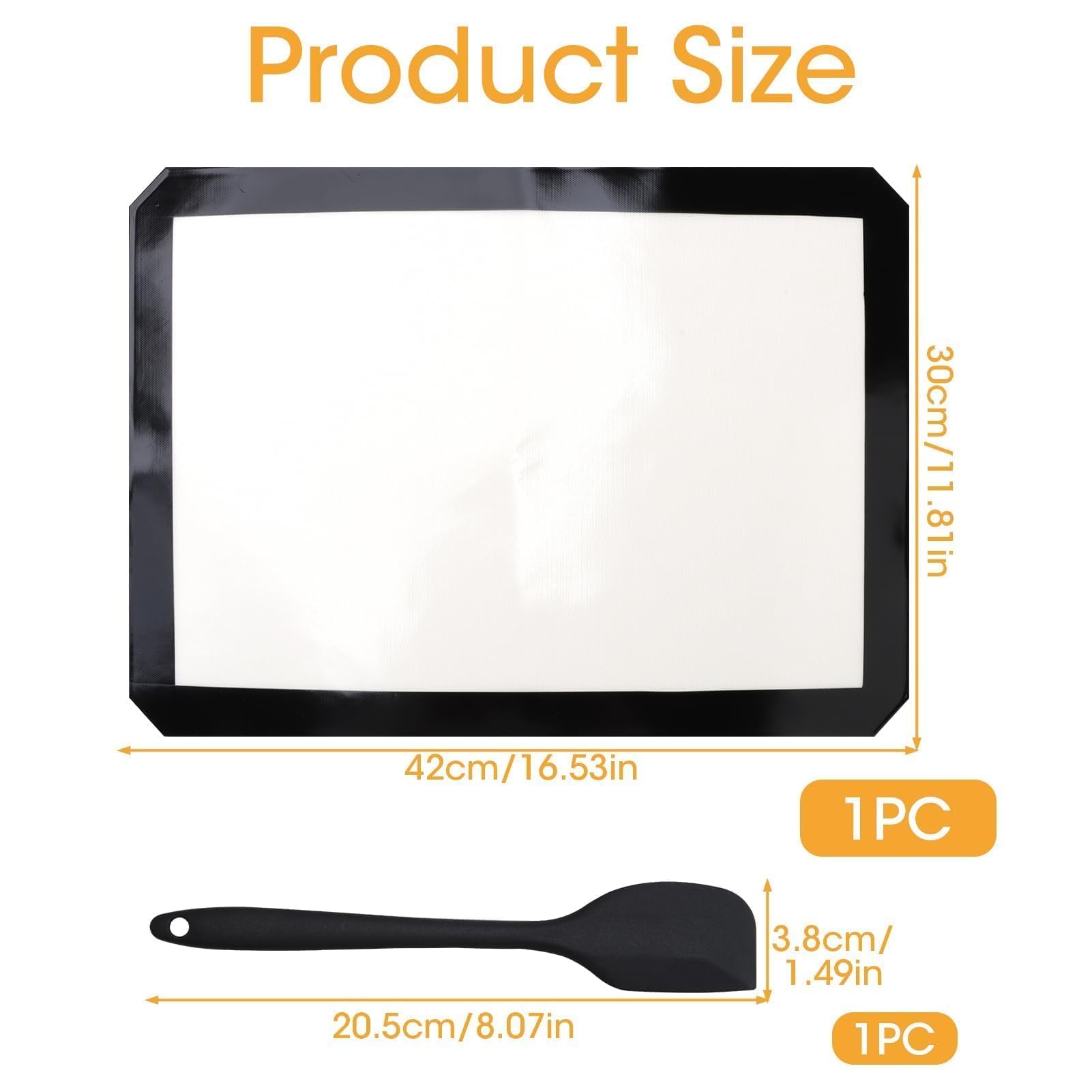 2 Stuks Siliconen Bakmat 40 x 30 cm - Anti-Aanbak, Duurzaam en Herbruikbaar - Siliconen Oven Antislip Mat voor Puffs, Koekjes, Brood, Gebak, Pizza