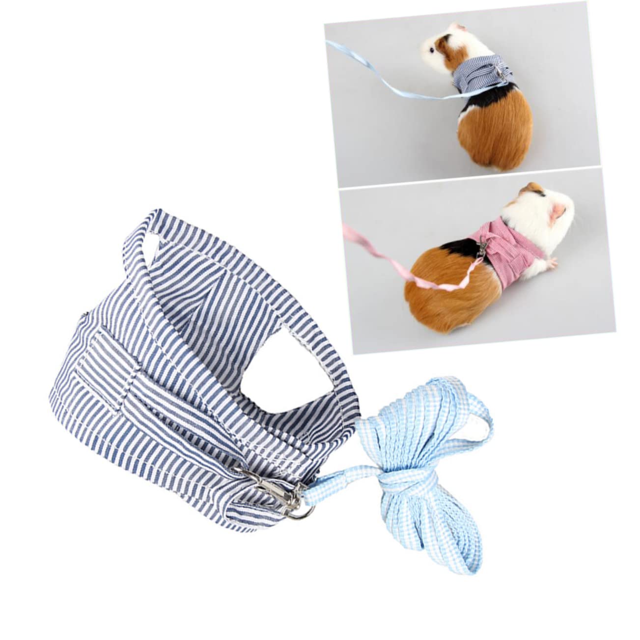 VANZACK Guinea Pig Harness and Lead Set Small Pet Harness Chest Strap Fashion Stripe Design for Chihuahua Squirrel Hamster