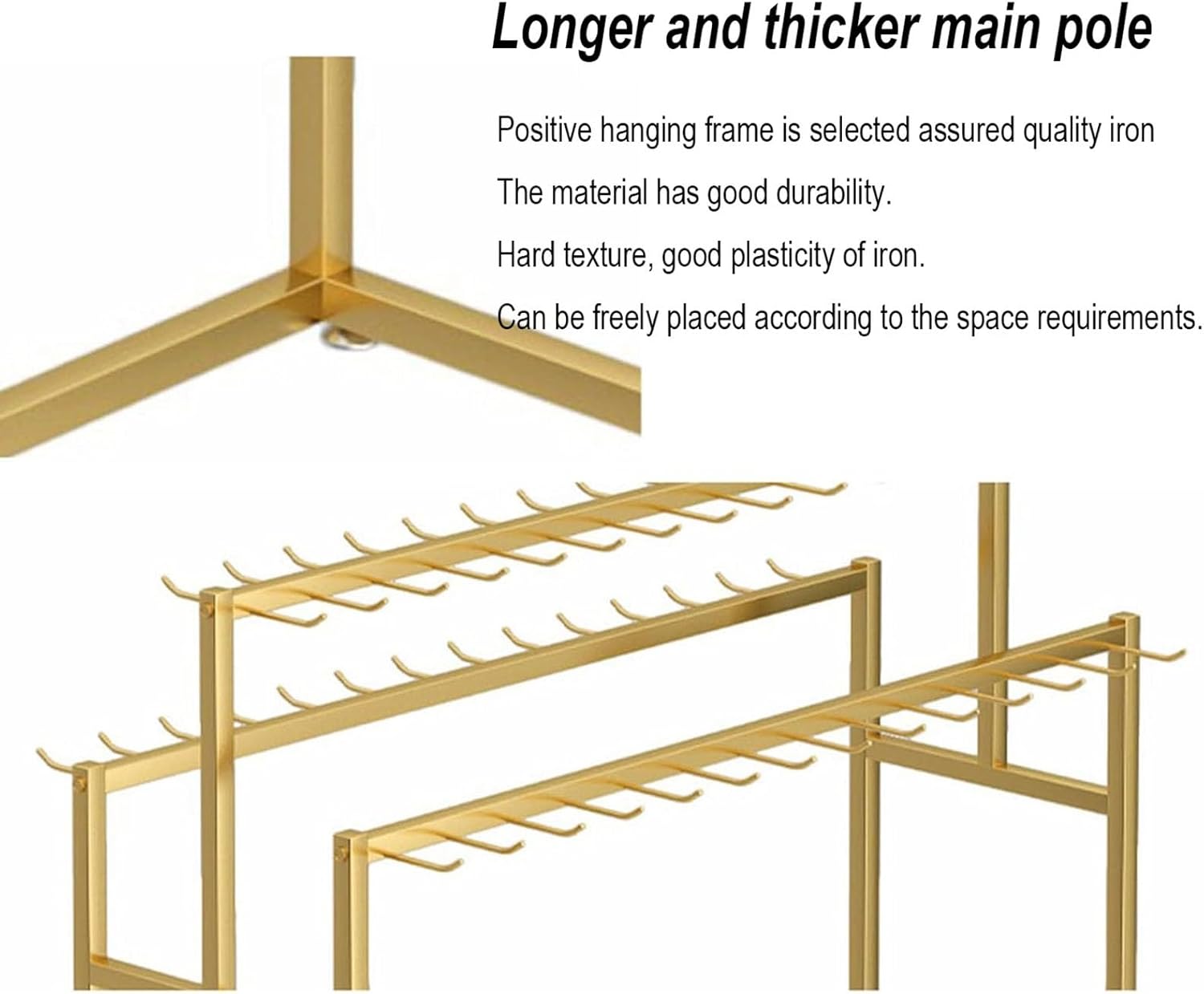 Scarf Organizer - Metal Floor Mounted Hanger for Scarves, Ties, and Purses, Space-Saving Closet Display Rack for Clothing Stores and Bedrooms
