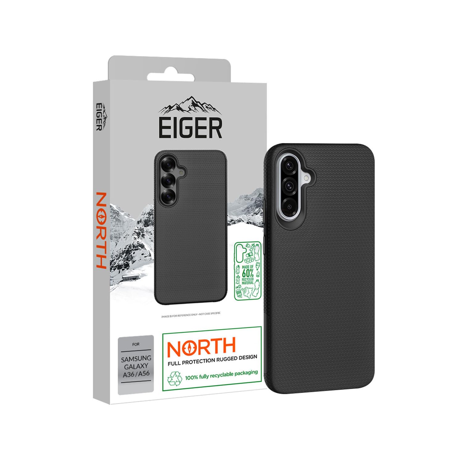 EIGER Coque Rigide Noire Ultra-renforcée Polycarbonate *Drop-Test 4 Metres* pour Samsung Galaxy A36 5G / A56 / A37 5G
