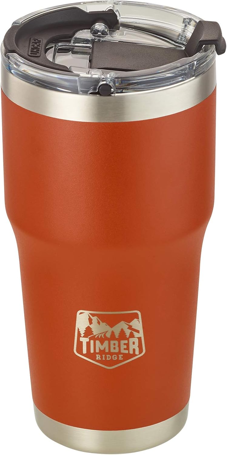 TIMBER RIDGE 20 oz Insulated Tumblers, Stainless Steel Coffee Cup with Easy-Open Lid, Dishwasher Safe,Double Wall Vacuum