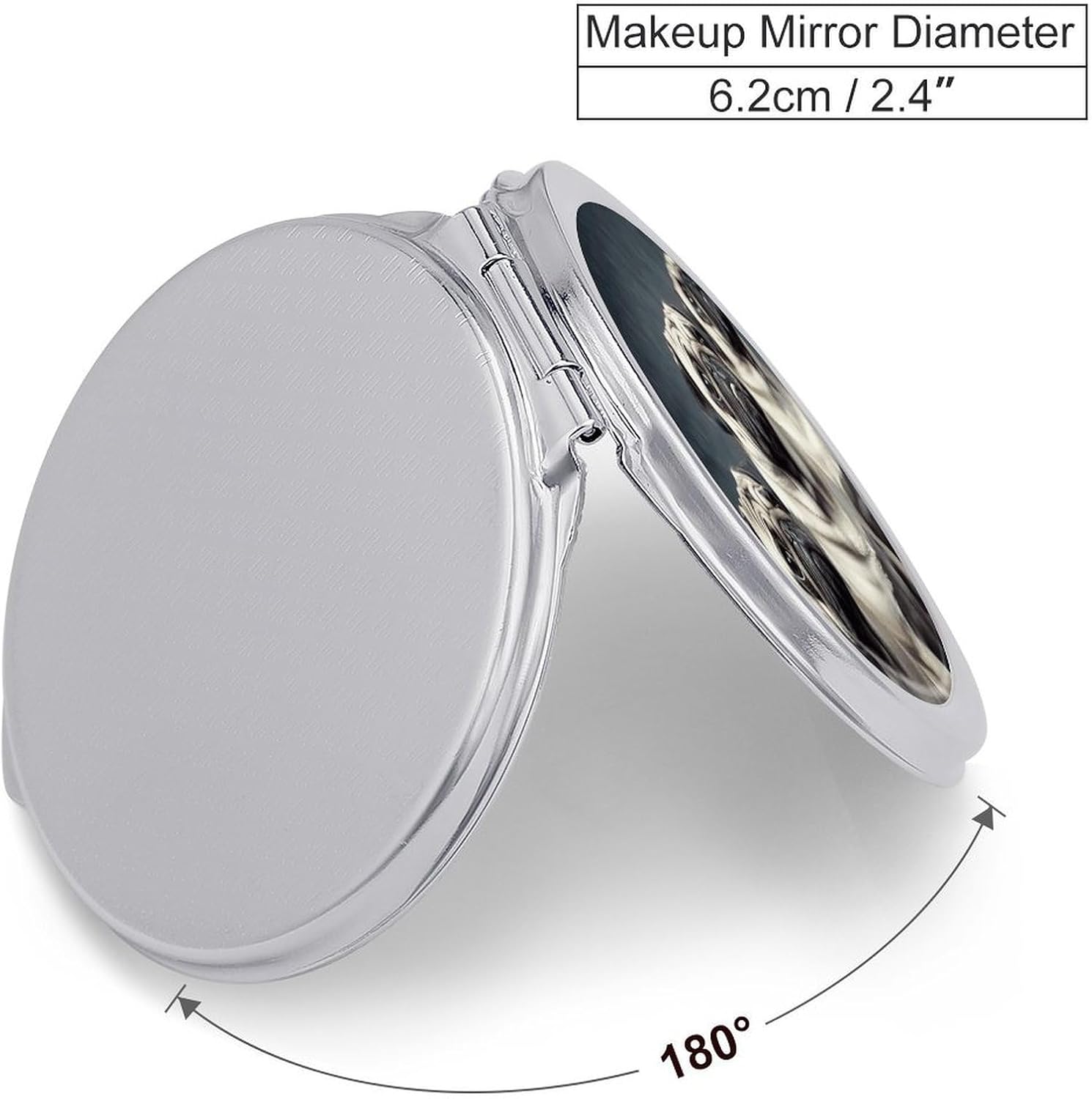 Travel Round Funny Pug Dog Makeup Mirror for Purse Handbag image 2
