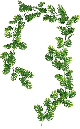 Plantas colgantes artificiales, hojas de palmera tropicales, guirnalda falsa para decoración de mesa de fiesta hawaiana Luau