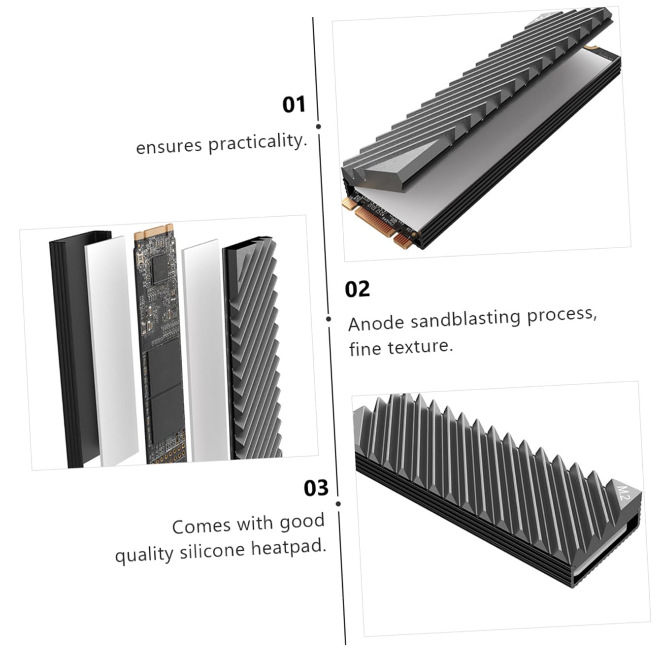 Hemobllo 4pezzi Dissipatore Raffreddamento Ssd Design Facile Installare e Resistente Corrosione Per Schede e Desktop