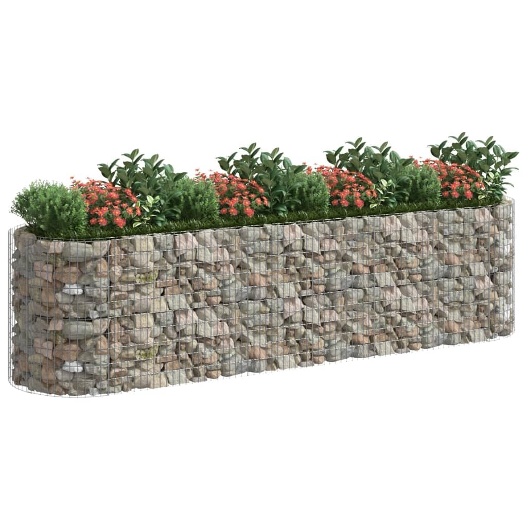 Gabbione con Letto Rialzato in Ferro Zincato 400x100x100 cm per Fioriere da Giardino e Patio, Struttura Stabile in Acciaio Resistente agli Agenti Atmosferici, Ideale