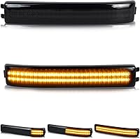 HERCOO Sequential LED Side Mirror Turn Signals for Ford F-150 2009-2014 & Raptor 2010-2014 - Smoked Lens Amber Lights, Plug & Play Pair