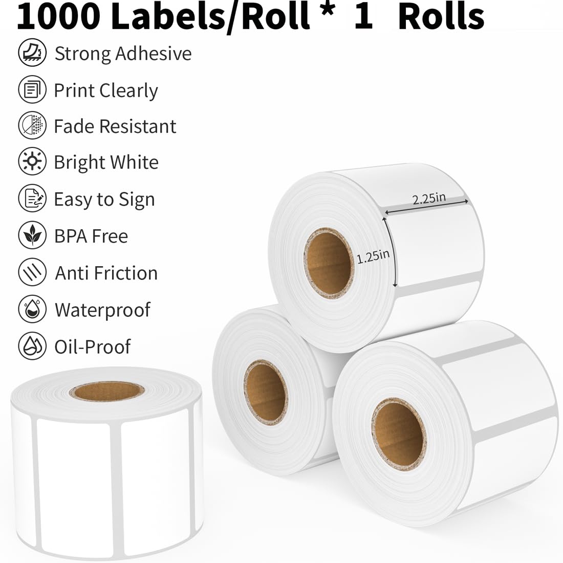 Amazon.com: Thermal Labels 2-1/4 x 1-1/4, Adhesive Label