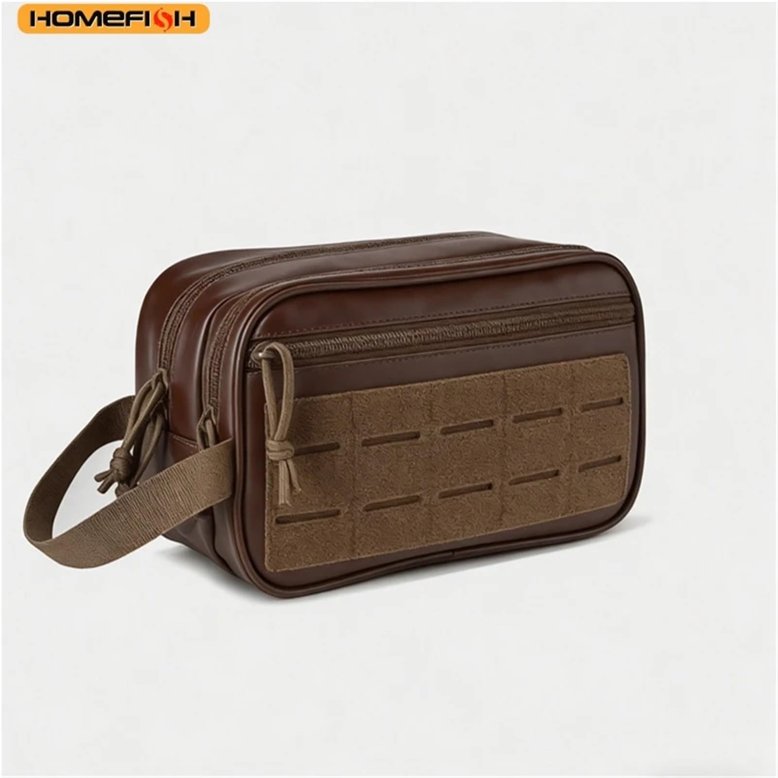 Bolsa de Aseo con Correas for Hombres, Kit pequeño, higiene de Afeitado, Bolsa de Almacenamiento for Ducha de Viaje(Khaki)