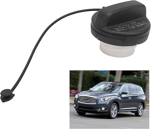 Miniatura 5 de Zerone Tapa del depósito de combustible, cubierta de montaje de tapa de gas ABS con correa TETHER 17251-3JA0A Reemplazo para Infiniti JX35 QX60