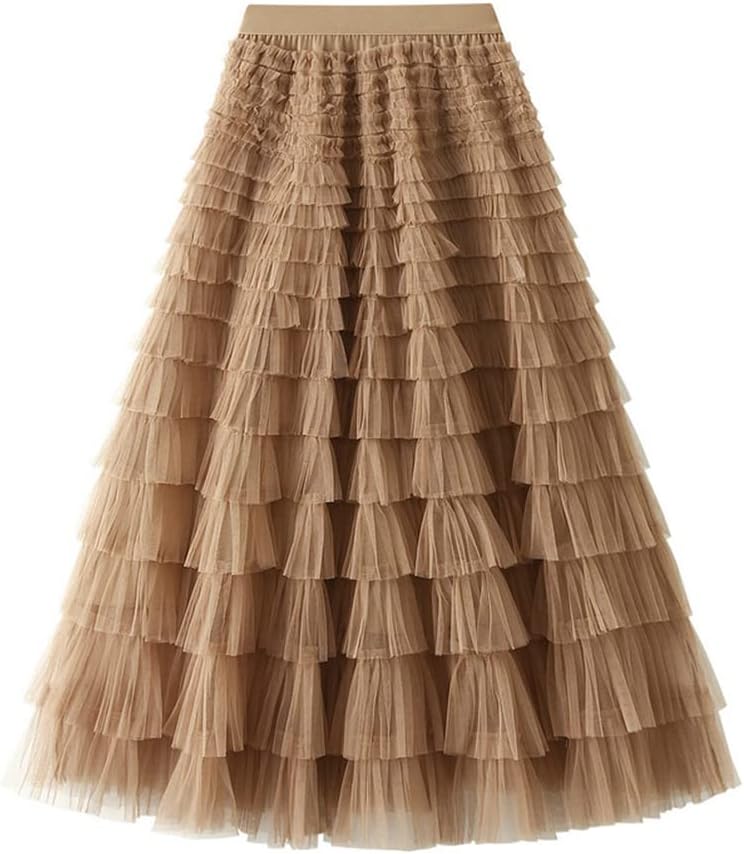JMSUN Fada de Cintura A Fada de Cintura Média Saia em Tule Saia em Tule para Mulheres Floral de Cintura Alta