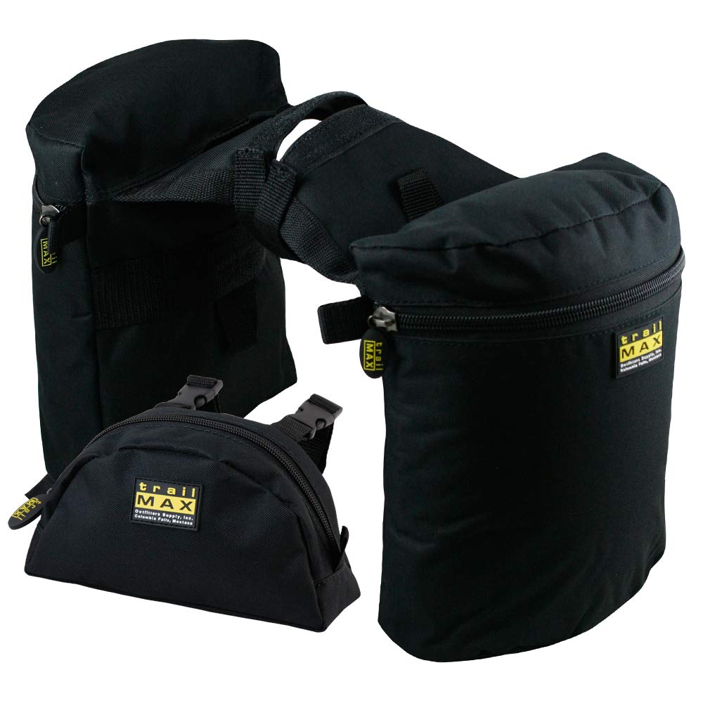 TrailMaxHorn Saddle Bag & Pommel Pocket Saddle Bag Combo; Horn & Pommel Saddle Bag Combo for Horses; Saddle Bags for Western & Endurance Saddles; Trail Riding Saddle Bags