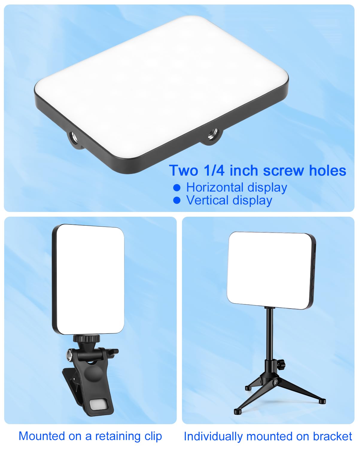 Luce Selfie LED Ricaricabile Per Telefono - 3000-6500K, 10 Livelli Luminosità, CRI 95+, Con Clip - Foto 10