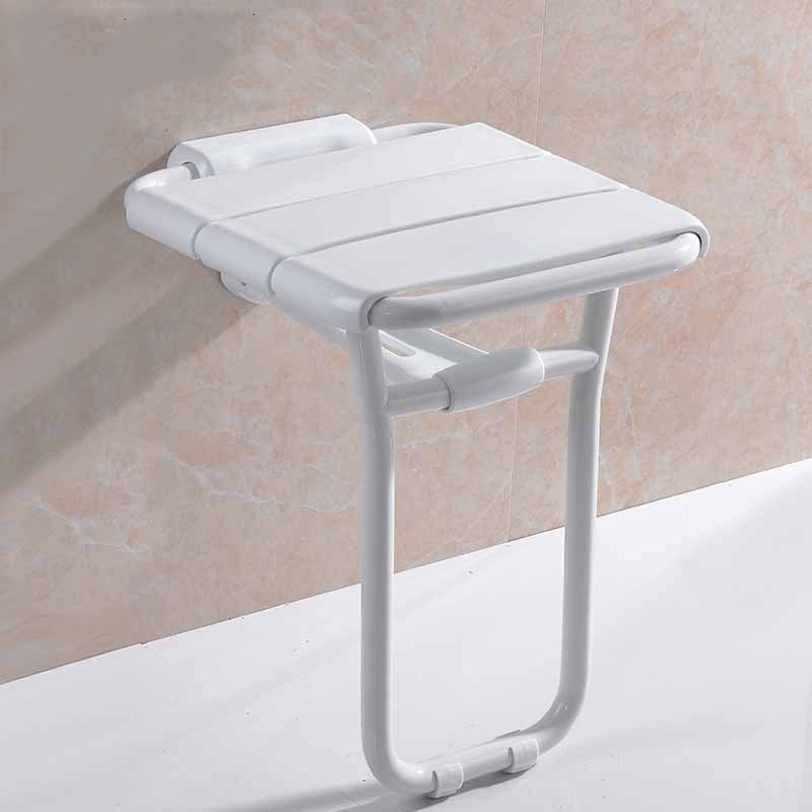 Silla de Ducha abatible Antideslizante, Asiento de Ducha soporta hasta 300 kg para Personas Mayores, Ancianos, discapacitados, lesionados,White