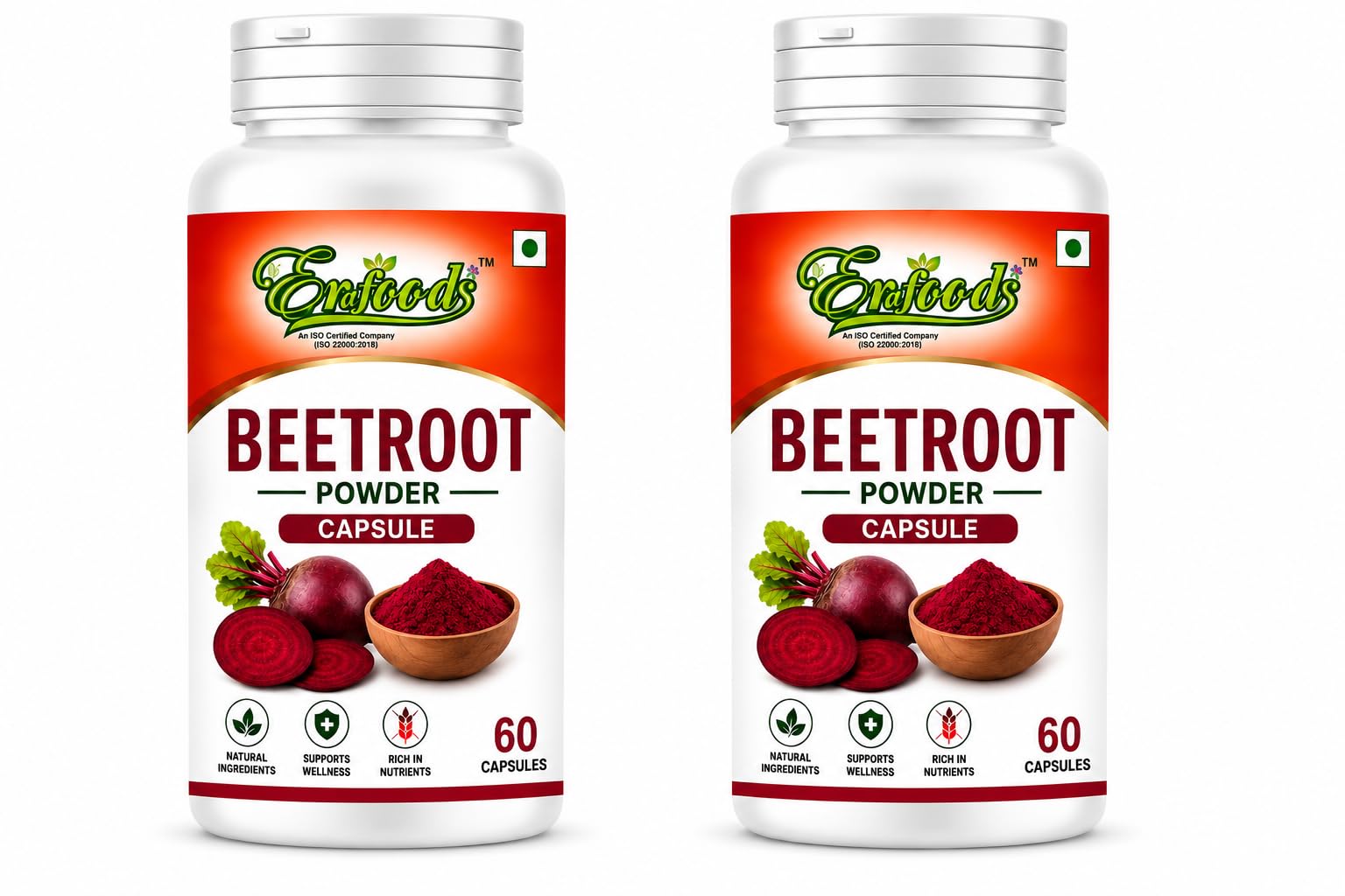 Enfoods Beetroot Powder Capsule, 60 Capsules (Pack of 2) | Natural Ingredients, Supports Wellness, Rich in Nutrients, ISO 22000:2018 Certified, Vegetarian Capsules-image-31