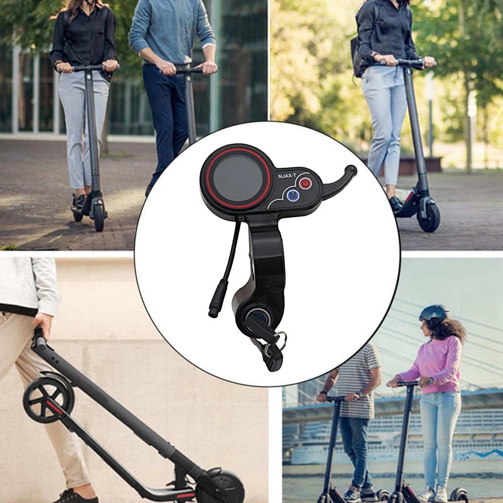1 compteur d'accélérateur LCD avec interrupteur à clé, vitesse réglable, accélérateur noir, 6 broches pour scooter électrique NJAX-T