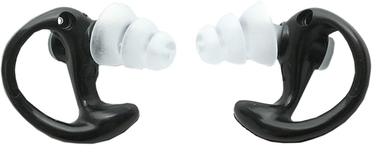 SureFire EP5 Sonic Defenders Max Full-Block Earplugs, triple flanged design, reusable, Black, Large