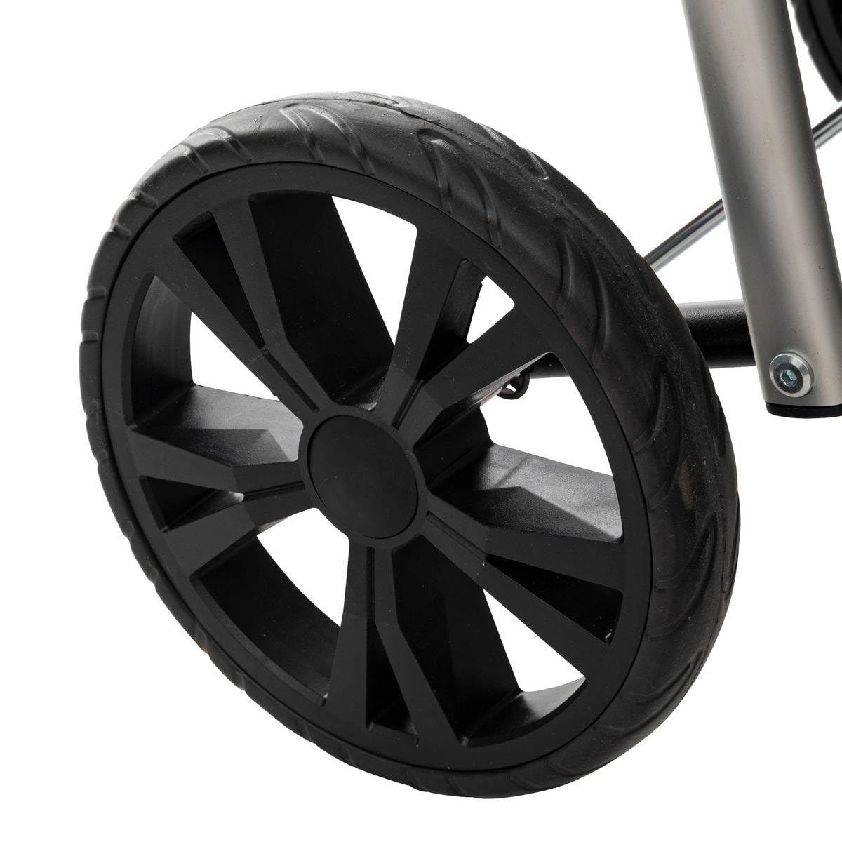 5five - Carrello pieghevole a 4 ruote, grigio, 46L - Maniglia regolabile - Tasche con cerniera - Scomparto per alimenti freschi - Leggero - Shopping e mercato - Attività all'aperto