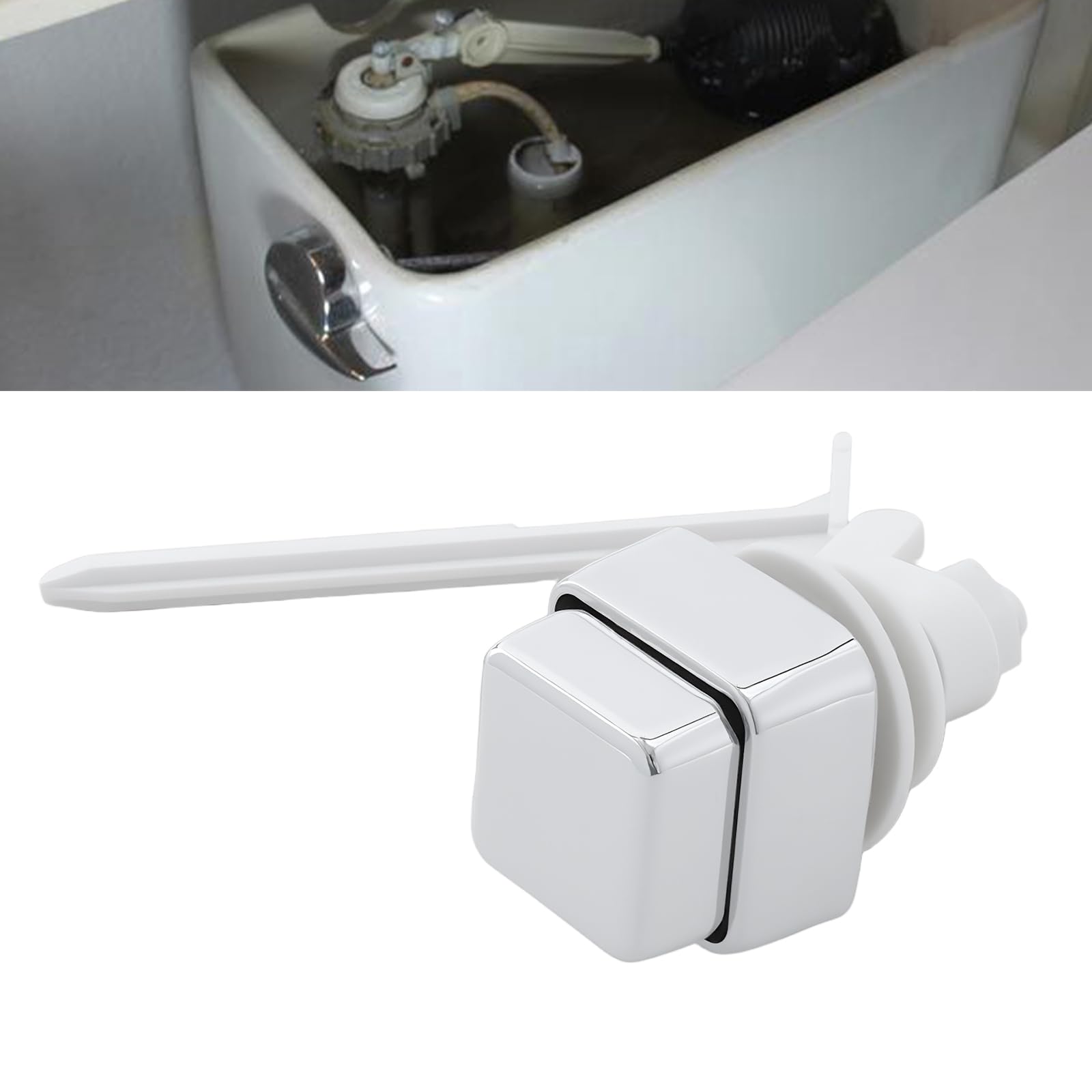 VGOL Push Button Toilet Flush Kit for Side Mounted Toilet Tank 3.3x3.4cm/20.5x12.2cm - Image 2
