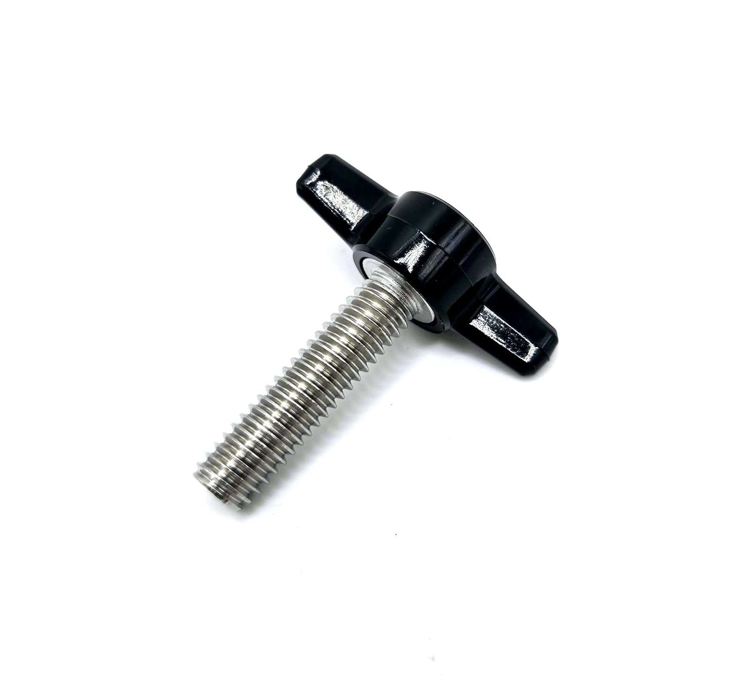 5/16" x 1 1/4" Thumb Screw T Bolts with Black Plastic Butterfly Clamping Tee Wing Knob Stainless Steel Standard 5/16"-18 Coarse Thread (12)