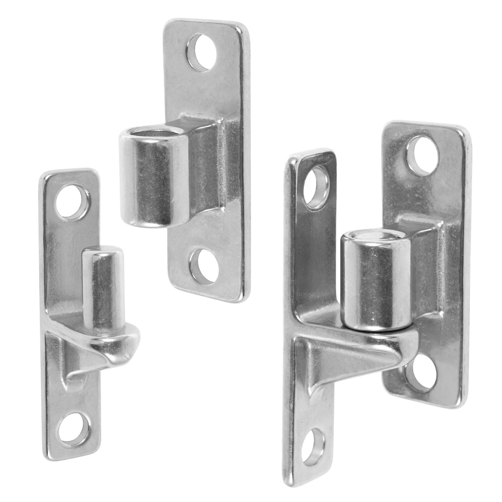 2 Pack 304 Stainless Steel Gate Hinges, Mounted Fence Female & Male Hinges, Silver Heavy Duty Gate Hinge with 5/8 Inch Pin for Wooden Fence Gates, Capacity Up to 600 lbs
