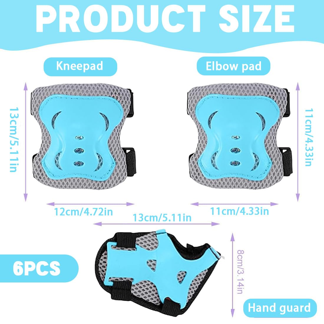Bambini Ginocchiere,Regolabile Ginocchiere Set,6 Pezzi protezioni skateboard bambini pattini in linea per skateboard protettiva pattini in linea protezioni bambini ginocchiere gomitiere protezioni set