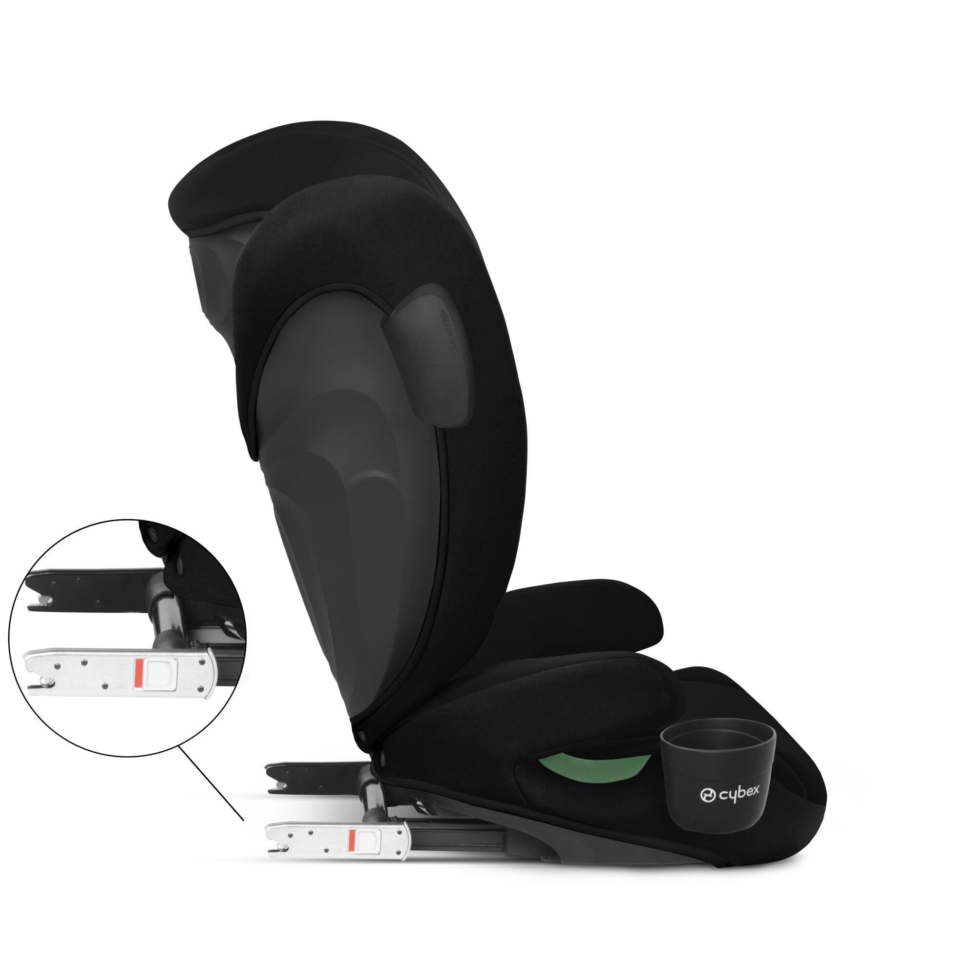 Cybex Silver Fotelik samochodowy Solution B4 i-Fix, Z uchwytem na napoje, Do samochodów z systemem ISOFIX i bez niego, Od ok. 15–50 kg / 100-150 cm, Od ok. 3 do 12 lat, Volcano Black (Wulkan Czarny)