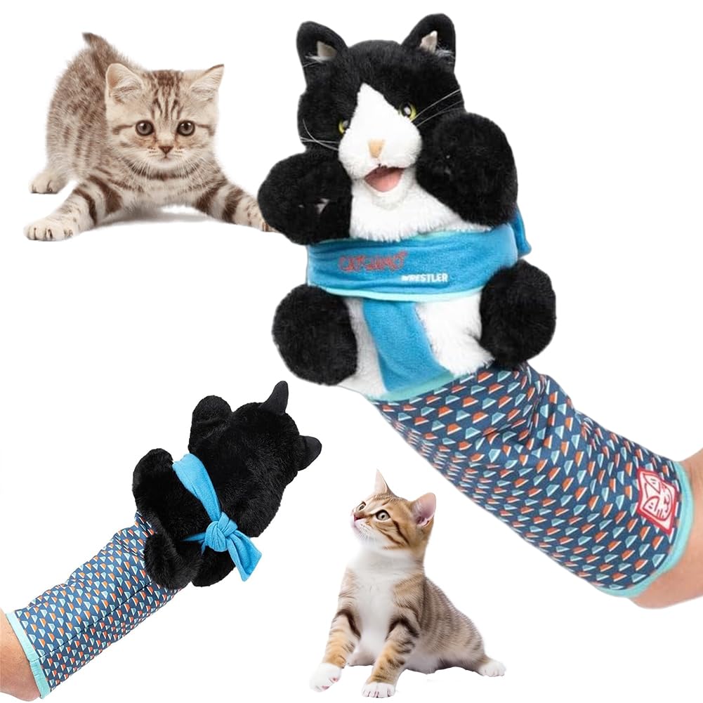 Katzen Puppet Wrestler Katze Handpuppe Plüschtier Spielzeug Stofftier für Katzen